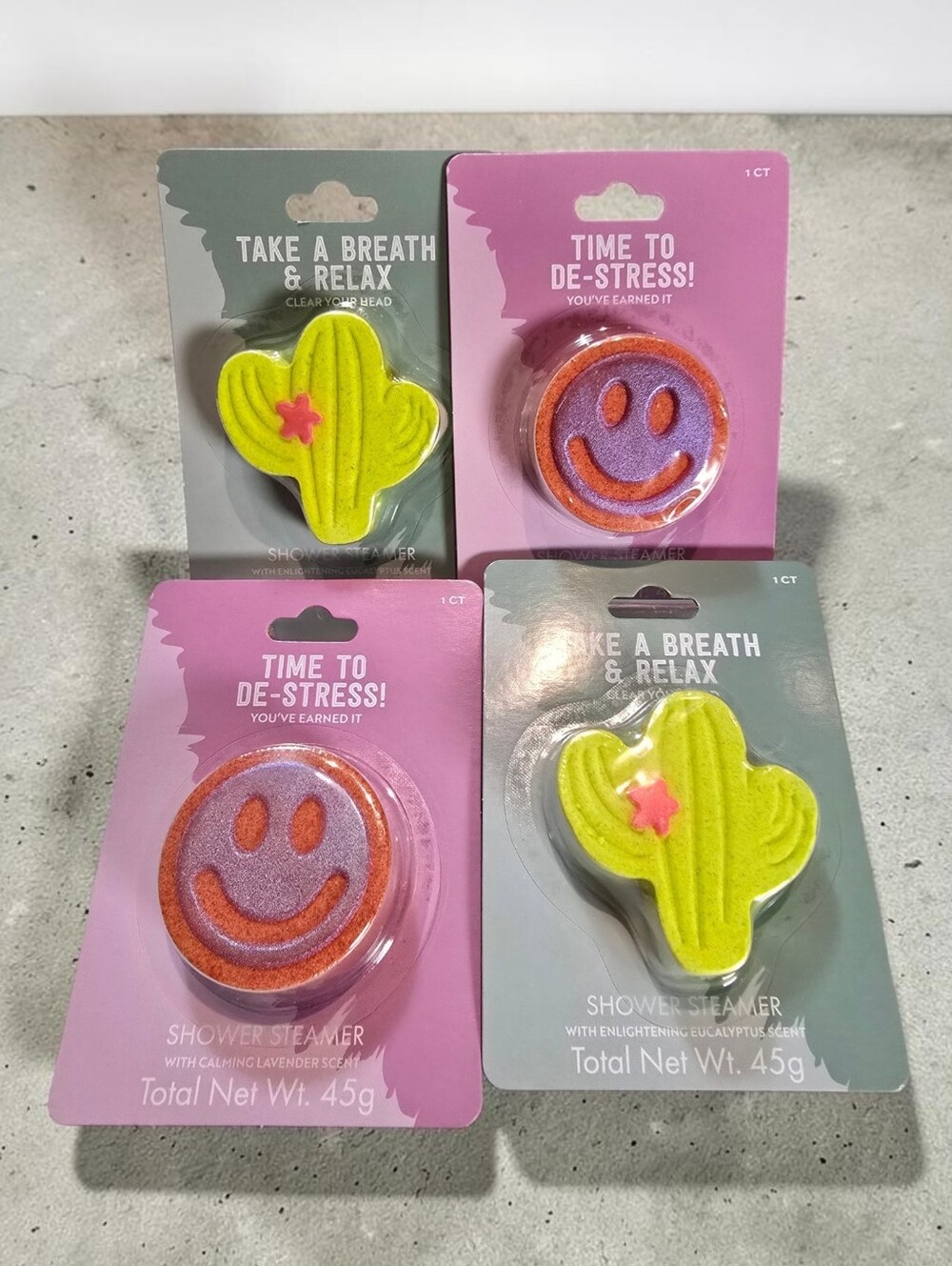 Take A Breath & Relax Shower Steamer - Yellow Cactus & Pink Star